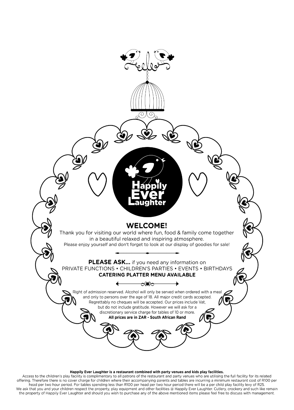 Happily Ever Laughter_Restaurant_Menu_Welcome